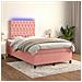 Letto a Molle con Materasso e LED Rosa 120x190 cm in Velluto - Foto miniatura 5