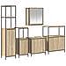 Set di mobili per il bagno con porta 5 pcs Rovere Sonoma e Nero - Foto miniatura 1