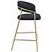 BADIA SGABELLO Velluto Nero Gambe Oro per Cucina x2 - Foto miniatura 4