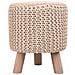 Sgabello In Legno E Cotone Intrecciato 32x32x40h Cm - Foto miniatura 2