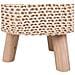 Sgabello In Legno E Cotone Intrecciato 32x32x40h Cm - Foto miniatura 4