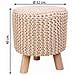Sgabello In Legno E Cotone Intrecciato 32x32x40h Cm - Foto miniatura 6