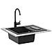 Lavello Nero 620 x 500 mm 80% Quarzo e 20% Resina - Foto miniatura 2