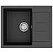 Lavello Nero 620 x 500 mm 80% Quarzo e 20% Resina - Foto miniatura 6