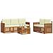 Set divani 6 pcs Naturale e Crema Legno di Acacia Massello - Foto miniatura 3