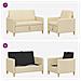 Set di Divani con Storage 2 pcs Crema Poliestere - Foto miniatura 7