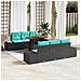 Set Divano da Giardino 7 pz Nero Poly Rattan - Foto miniatura 3