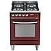 Cucina a Gas PR66GVT / C 4 Fuochi a Gas Forno a Gas Ventilato Classe A Colore Rosso Burgundy - Foto miniatura 1