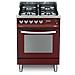 Cucina a Gas PR66GVT / C 4 Fuochi a Gas Forno a Gas Ventilato Classe A Colore Rosso Burgundy - Foto miniatura 6