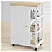 Carrello Cucina Credenza Bianca Con Armadio E Portabottiglie Fkw75-wn - Foto miniatura 1