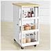 Carrello Cucina Credenza Bianca Con Armadio E Portabottiglie Fkw75-wn - Foto miniatura 6