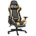 Sedia da Gaming Girevole con Poggiapiedi Oro in PVC - Foto miniatura 1