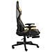 Sedia da Gaming Girevole con Poggiapiedi Oro in PVC - Foto miniatura 8