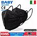 Mascherine Ffp2, kn95 Per Bambino, Colore Nero, Certificata Ce, Tipologia Senza Valvola - Foto miniatura 1