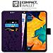 Custodia Compatibile Con Samsung Galaxy A20 / A30 In Lilla Scuro Fiore - Coperchio Protettivo In Design Floreale Con Chiusura Magnetica, Funzione Stand E Slot Per Carte - Foto miniatura 3