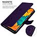 Custodia Compatibile Con Samsung Galaxy A20 / A30 In Lilla Scuro Fiore - Coperchio Protettivo In Design Floreale Con Chiusura Magnetica, Funzione Stand E Slot Per Carte - Foto miniatura 5