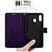 Custodia Compatibile Con Samsung Galaxy A20 / A30 In Lilla Scuro Fiore - Coperchio Protettivo In Design Floreale Con Chiusura Magnetica, Funzione Stand E Slot Per Carte - Foto miniatura 6