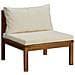 Set Divani Da Giardino 7 Pz Con Cuscini Crema In Legno Acacia - Foto miniatura 5