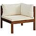 Set Divani Da Giardino 7 Pz Con Cuscini Crema In Legno Acacia - Foto miniatura 6