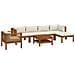 Set Divani Da Giardino 7 Pz Con Cuscini Crema In Legno Acacia - Foto miniatura 1