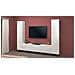 Parete Attrezzata Giordano, Set Salotto Porta Tv A 3 Ante, Mobile Soggiorno Multiuso, 100% Made In Italy, Cm 260x30h180, Bianco Lucido - Foto miniatura 1