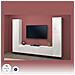 Parete Attrezzata Giordano, Set Salotto Porta Tv A 3 Ante, Mobile Soggiorno Multiuso, 100% Made In Italy, Cm 260x30h180, Bianco Lucido - Foto miniatura 4