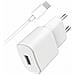 Caricabatterie Da Muro Usb A 2.4a Fastcharge + Cavo Usb A /usb C, Bianco - Foto miniatura 1
