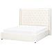 Letto Matrimoniale Contenitore Velluto Bianco Sporco 160 X 200 Cm Lubbon - Foto miniatura 2