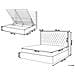 Letto Matrimoniale Contenitore Velluto Bianco Sporco 160 X 200 Cm Lubbon - Foto miniatura 4