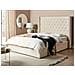 Letto Matrimoniale Contenitore Velluto Bianco Sporco 160 X 200 Cm Lubbon - Foto miniatura 1
