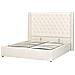 Letto Matrimoniale Contenitore Velluto Bianco Sporco 160 X 200 Cm Lubbon - Foto miniatura 7