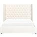 Letto Matrimoniale Contenitore Velluto Bianco Sporco 160 X 200 Cm Lubbon - Foto miniatura 8