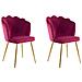 Silvia Set Di 2 Sedie Da Pranzo Imbottite In Velluto Bordeaux - Foto miniatura 1
