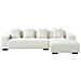 Divano Angolare 4 Posti Lungo Bouclé Bianco Lato Sinistro - Foto miniatura 3