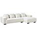 Divano Angolare 4 Posti Lungo Bouclé Bianco Lato Sinistro - Foto miniatura 4
