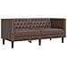 Divano Chesterfield A 2 Posti Marrone In Similpelle - Foto miniatura 2