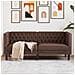 Divano Chesterfield A 2 Posti Marrone In Similpelle - Foto miniatura 1