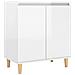 Credenza Gambe Massello Bianco Lucido 60x35x70cm Multistrato - Foto miniatura 1