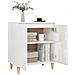 Credenza Gambe Massello Bianco Lucido 60x35x70cm Multistrato - Foto miniatura 3