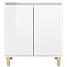 Credenza Gambe Massello Bianco Lucido 60x35x70cm Multistrato - Foto miniatura 4
