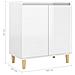 Credenza Gambe Massello Bianco Lucido 60x35x70cm Multistrato - Foto miniatura 7