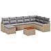 Set di divani da giardino 9 pezzi con cuscini beige in rattan, Divano da giardino per due persone con cuscini beige - Foto miniatura 1