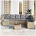 Set di divani da giardino 9 pezzi con cuscini beige in rattan, Divano da giardino per due persone con cuscini beige - Foto miniatura 3