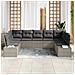Set di divani da giardino da 9 pezzi con cuscini grigio chiaro in polyrattan - Foto miniatura 3