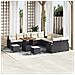 Set divani da giardino  13 pezzi con cuscini Rattan Nero Poly Acacia, Divano da giardino  2 posti con cuscini Rattan Nero Poly, Set da pranzo da giardino  3 pezzi con cuscini Rattan Nero Poly Acacia - Foto miniatura 2