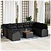 Set Divano Giardino 10 Pezzi con Cuscini Nero Polirattan Acacia - Foto miniatura 2