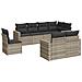 Set Divano da Giardino 8pz con Cuscini Grigio Chiaro Polyrattan - Foto miniatura 1