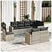 Set Divano da Giardino 8pz con Cuscini Grigio Chiaro Polyrattan - Foto miniatura 2
