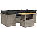 Set Divani da Giardino 7 pz con Cuscini Grigio in Polyrattan - Foto miniatura 1