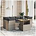 Set Divani da Giardino 7 pz con Cuscini Grigio in Polyrattan - Foto miniatura 2